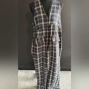 Free People Black and White Checked overalls